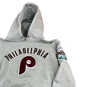 Philadelphia Phillies MLB Hoodie Sweatshirt Gray Pullover Baseball Patch